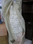 Ian Stuart Masquerade Wedding Dress, size 12, c/w bolero jacket, ivory silk encrusted with Swarovski