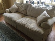 Cream 3 seat sofa & matching armchair