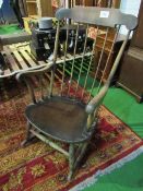 Beech rocking chair. Estimate £10-20.