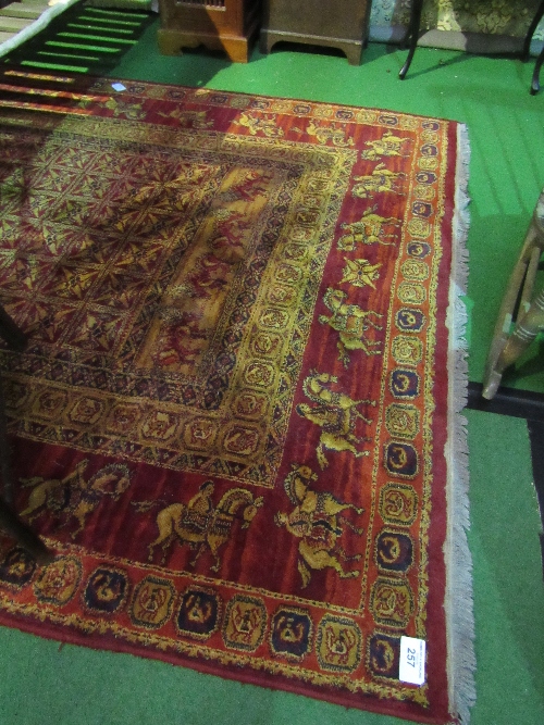 Red ground wool carpet, 280cms x 190cms. Estimate £50-80. - Image 2 of 2