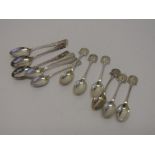 3 silver teaspoons, marked Irish Rifle Club, Sheffield 1923, 3 silver teaspoons marked 'the Epping