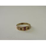 18ct gold and ruby gypsy ring size N 1/2 , wt 2.3g. Estimate £100-120