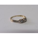 18ct gold and platinum 2 stone diamond ring size N wt 2.4g. Estimate £135-155