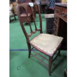 Mahogany bedroom chair, a string seat stool & a spinning seat. Estimate £10-20.