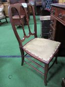 Mahogany bedroom chair, a string seat stool & a spinning seat. Estimate £10-20.