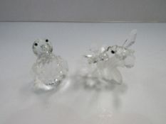 Swarovski penguin, bee & flower. Estimate £20-30.