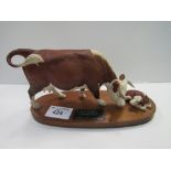 Beswick Connoisseur Hereford cow & calf, a/f - leg broken & repaired. Estimate £10-20.