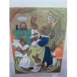 Framed & glazed print 'Bunnies Bedtime'. Estimate £5-10.