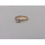 18ct gold diamond solitaire ring, size I 1/2, weight 2.5gms.