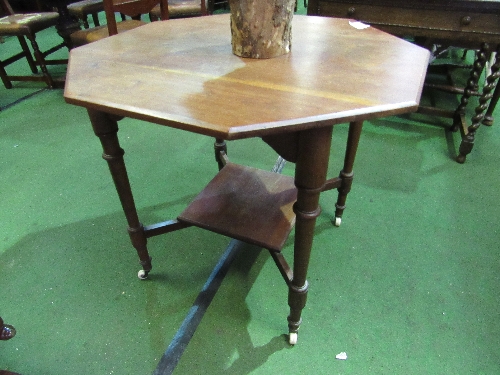 Mahogany octagonal top display table on castors. Estimate £25-40. - Image 2 of 2