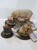 2 Country Artists pig & a Julianna collection of sow & piglets