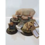 2 Country Artists pig & a Julianna collection of sow & piglets