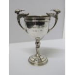 Small silver cup inscribed 'William to Hilda, 1936-1976' with Art Deco style handles. Weight 5.5ozt.