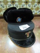 Russian Army Officer's winter hat with Chernobyl cap badge & circa 1900 Knights' Templar cap by C