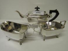 Silver plated tea set by I S Greenberg. Estimate £30-50.