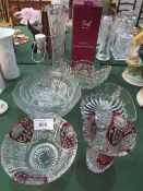 Large qty of cut glass bowls & vases. Estimate £10-20.
