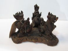 Antique chinthe carved wooden figural stand, was part of Saul Steinburg collection. Estimate £20-