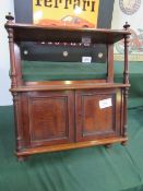 Victorian mahogany cabinet with a pair of cupboard doors. Estimate £10-30.