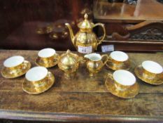 Bavarian gold plated coffee set. Estimate £35-45.