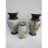 Pair of vases & another