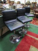 3 chrome & faux leather swivel bar stools