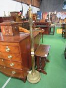 Black & gold distressed painted standard lamp, height 155cms. Estimate £10-20.