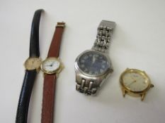 Seiko quartz lady's wrist watch and three other wrist watches. Estimate £10-20