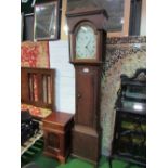 Oak long case clock by Hepton of Northallerton, 213cms height. Estimate £150-200.