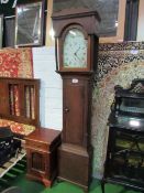 Oak long case clock by Hepton of Northallerton, 213cms height. Estimate £150-200.