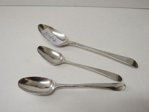 Silver dessert spoon, London 1789, silver teaspoon, bottom marked by Thomas Northcote & a silver