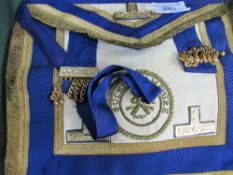 Freemason's apron & other items. Estimate £10-20.