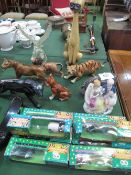 8 PGWWF endangered animals (all boxed), Beswick hippo, 6 other ceramic animals, glass eagle with