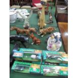 8 PGWWF endangered animals (all boxed), Beswick hippo, 6 other ceramic animals, glass eagle with