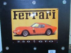 Large illuminating 'FERRARI' sign for the 250 GTO model. Estimate £20-30.