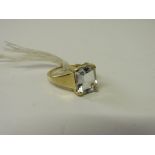 18ct aquamarine ring with 3 carat stone octagonal cut. Estimate £120-140.