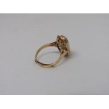 9ct gold ring set with pale blue stone, size Q, weight 6.5gms