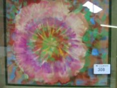 Framed & glazed pastel 'Exotic Bloom' signed M Tandy. Estimate £5-10.