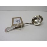 Small silver ladle by Robert Clark, London 1786, 1.5ozt. Estimate £20-30.