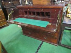 Mahogany secretaire/chest of 4 drawers with fitted interior, 113cms x 55cms x 98cms. Estimate £100-