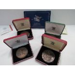 5 Royal Mint UK bronze & silver commemorative medals, 1994 - 1999 with certificates. Estimate £60-