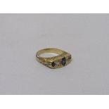18ct gold, sapphire & diamond ring, size N, weight 8.4gms. Estimate £180-220.