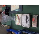 Dartington glass dishes, a cut glass large vase & 2 vintage salt & pepper sets. Estimate £5-10.