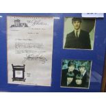 Beatles memorabilia commemorating their stay in the Whittier Hotel in Detroit c/w signed letter,