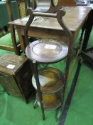 Oak 3 tier folding cake stand. Estimate £5-10.