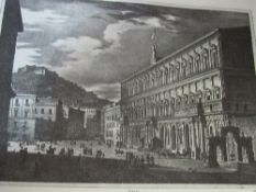 Folder of Italian cityscape litho plate engravings including Rome & Naples. Estimate £20-30.