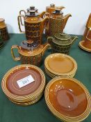 4 Hornsea coffee pots, 2 Hornsea teapots & qty of bowls & plates