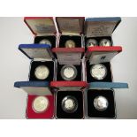 19 UK Royal Mint cased sterling proof coins & medals covering period 1979-2006. Estimate £250-350.