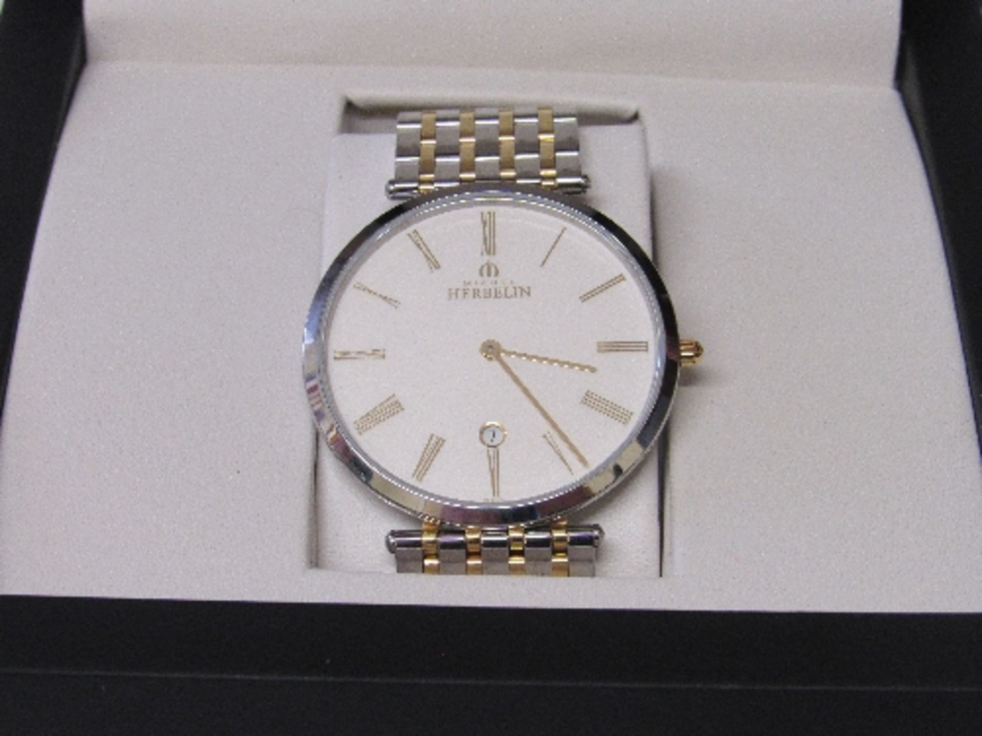Michel Herbelin gentleman's wrist watch, new, boxed, going order c/w 3 extra links. Estimate £100- - Image 2 of 4