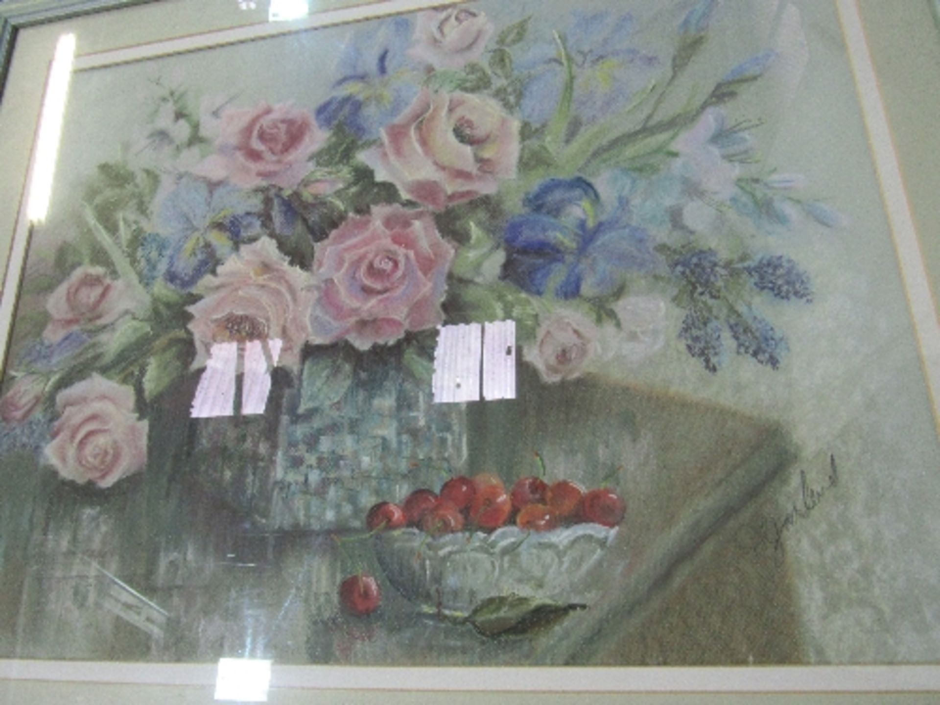 Framed & glazed acrylic still life, signed S Knight, framed & glazed watercolour signed Dorothy - Image 3 of 3