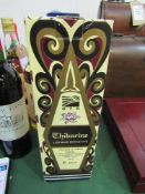 A 75cl bottle of Thibarine 1970's vintage in original box. Estimate £20-30.